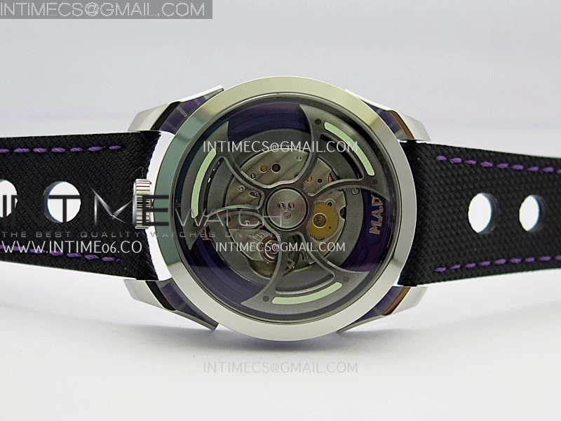 MB&F M.A.D.1.Purple SS K1F 1:1 Best Edition on Black Leather Strap Miyota 821A